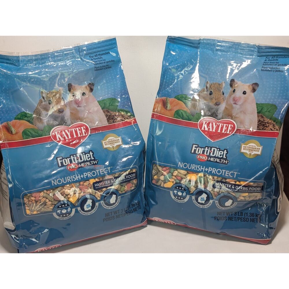 2 Pack Kaytee Forti-Diet Pro Health Nourish+Protect Hamster Gerbil Food 3 lb